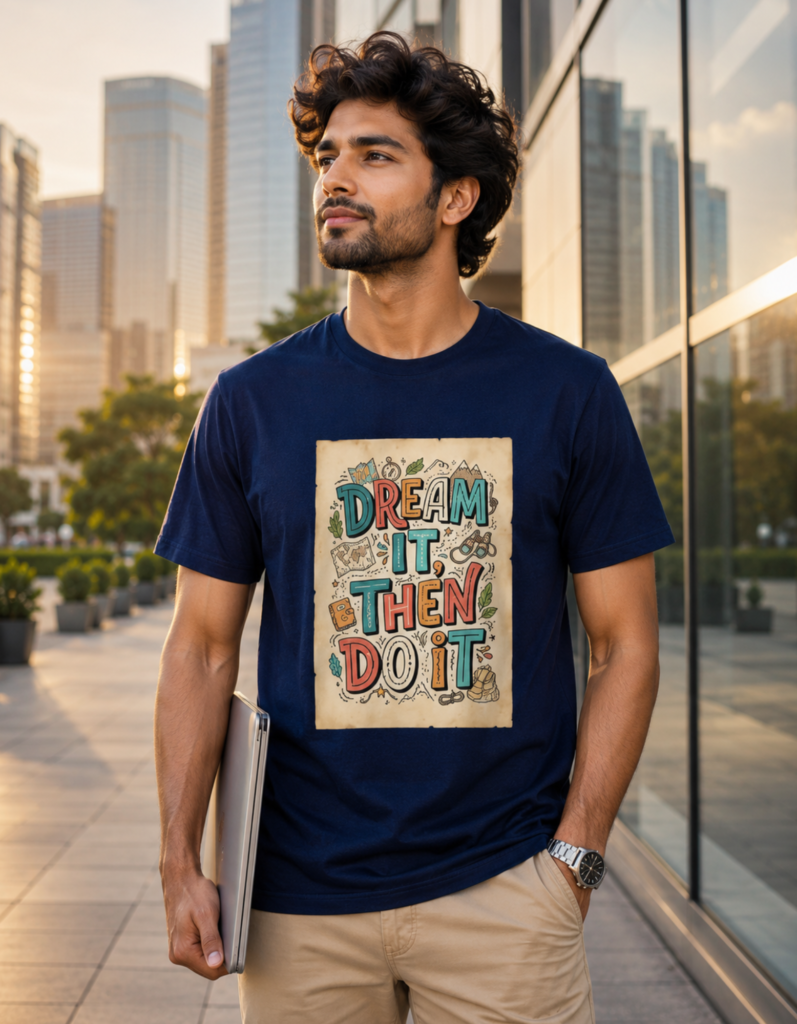 Dream It Then Do It Graphic T Shirt for Men - Premium 100% Cotton 180 GSM